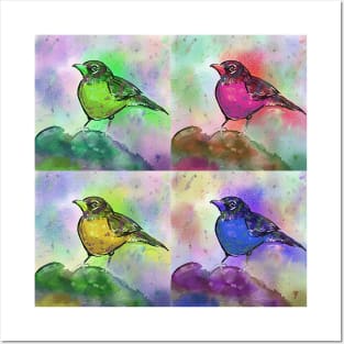 Cute Pop Art Painting of a Robin Posters and Art